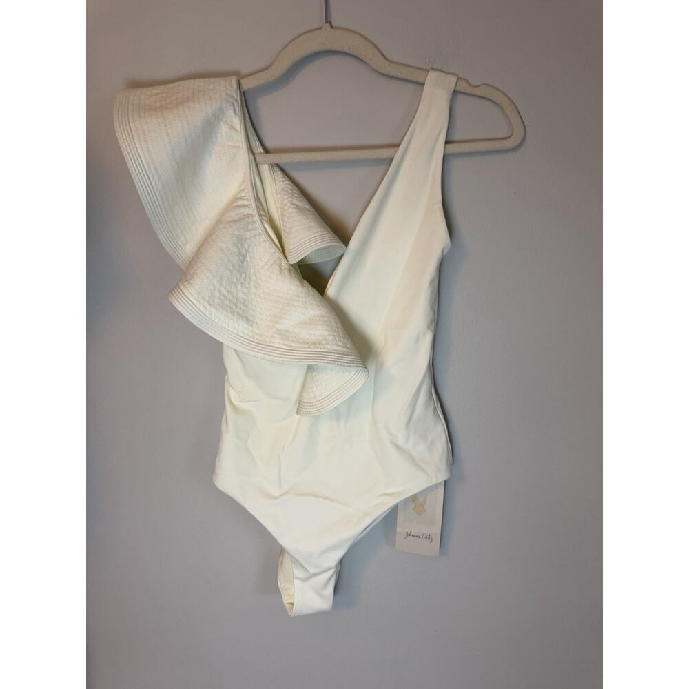 Johanna Ortiz Ruffled One Piece Swimsuit Ecru Sz Small NWT $495 - Picture 3 of 16